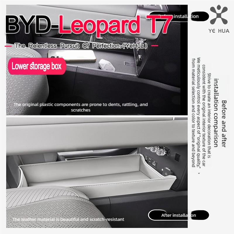 For BYD 2025-26 Formula Leopard Titanium 7 Lower Storage Compartment Center Console Car Storage Box Interior Accessories