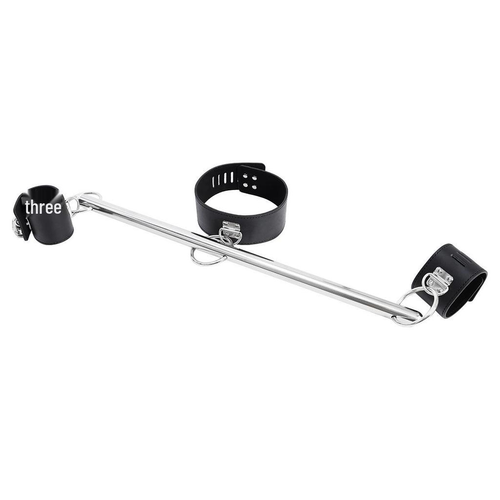 SM Restraint Kit with Locking Leather Handcuffs and Neck Rod