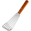 Premium-3X Stainless Steel Fish Spatula Turner, Wood Handle Fish Spatula, Slotted Turner, Kitchen Metal Spatula