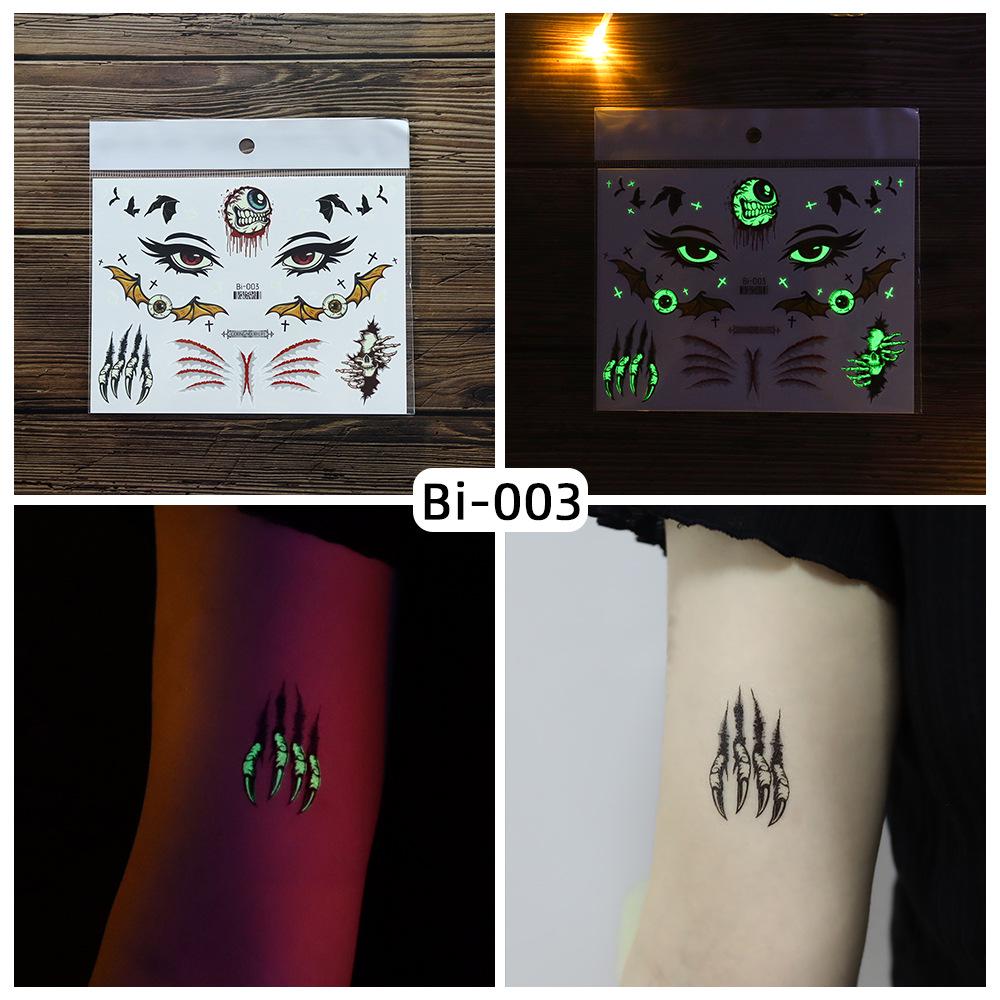 Cartoon Halloween Face Tattoo Stickers – Funny Party Makeup 120x158mm