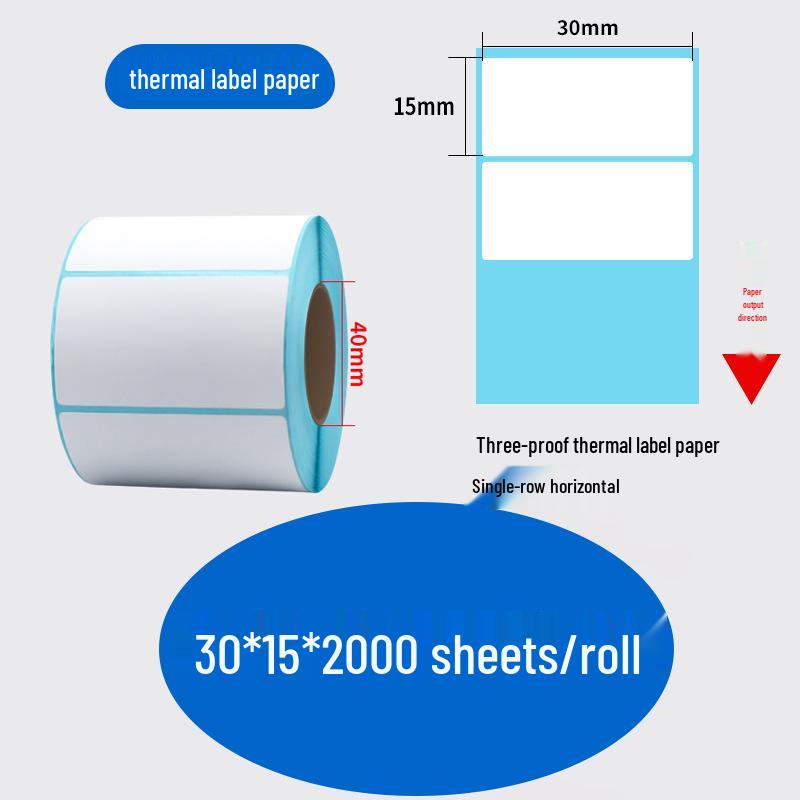 Durable Self-Adhesive Thermal Label Paper for Electronic Scales - Barcode Stickers (Sizes: 80x60, 50x40, 30)