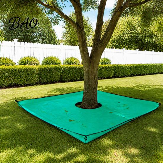 Tree Leaf Catcher Tarp Landscape Pruning with Hole, Metal Buckles, Waterproof Waste Tarp, Yard Work Utility Accessory Garden Bush Trimming for