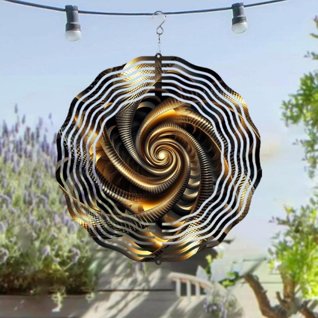Spirale für Galaxy Metall Windspiel - 360° drehbarer Haken, doppelseitiges künstlerisches Design, lebendig & filigran für Garten- und Hinterhofdeko