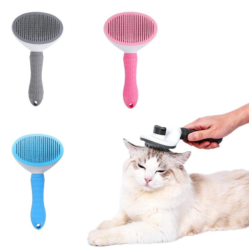 Ein-Knopf Haustierpflegekamm Automatische Haarentfernungsbürste für Katzen und Hunde