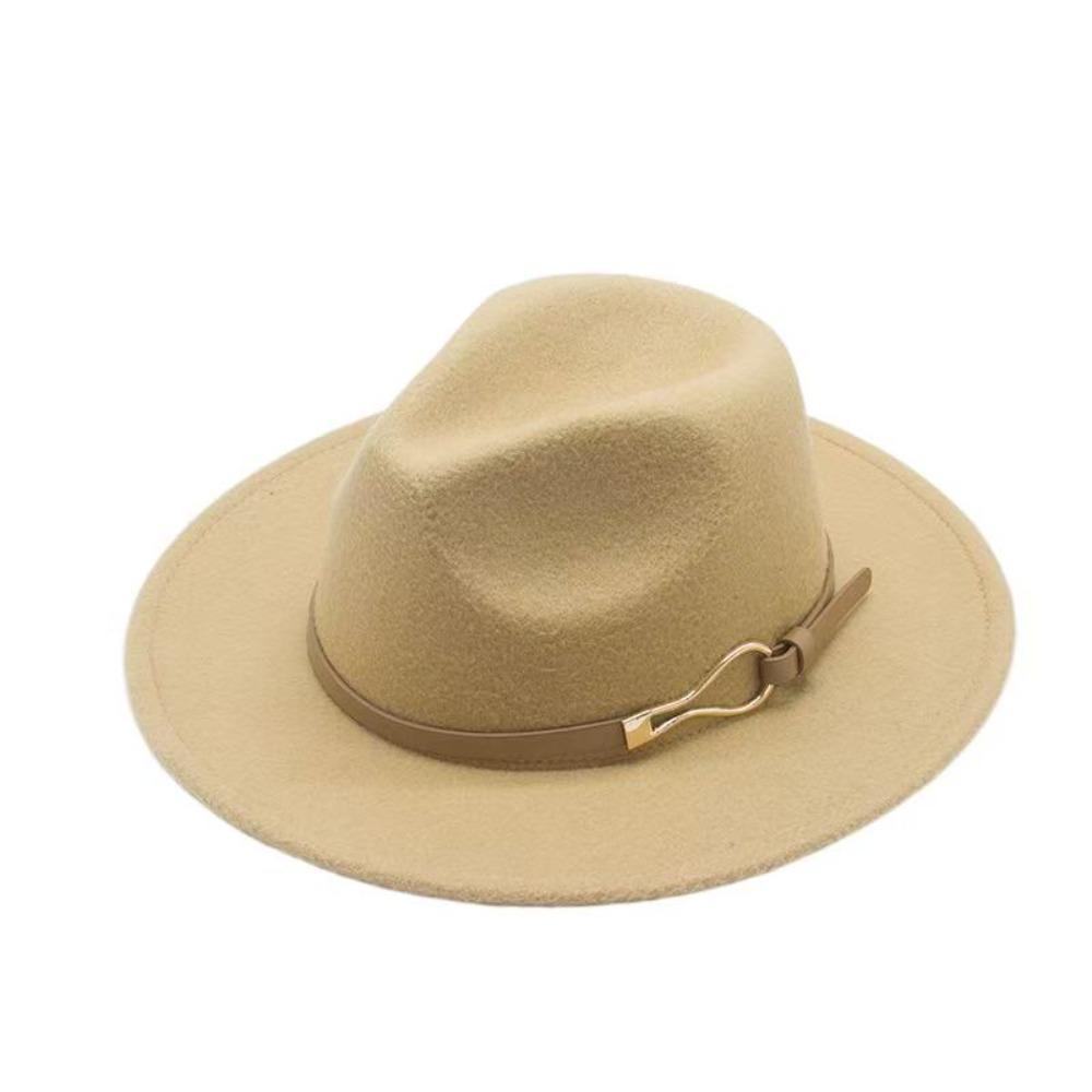 Wide Brim Jazz Hat Adjustable Panama Cap Fashion Felt Fedora Hats Unisex