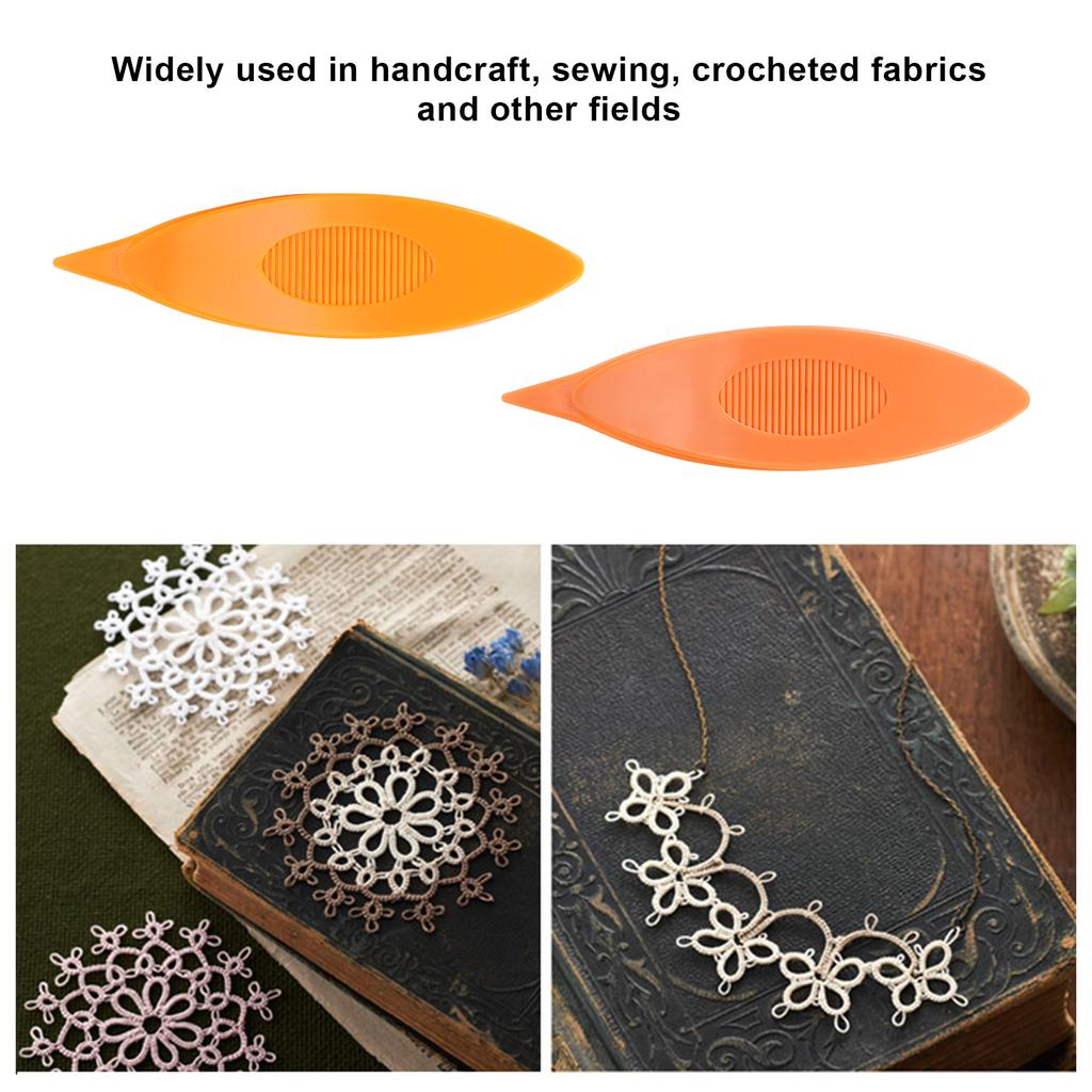 2pcs Tatting  s Plastic Tatting  s Craft Tool for   Hand Sewing Knitting(Orange Yellow )