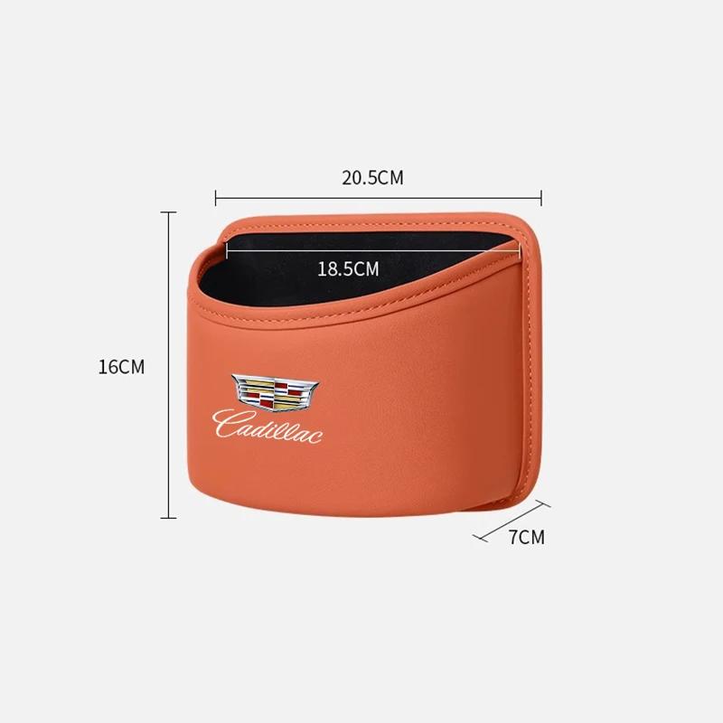 Car Door Storage Box PU Leather Auto Seat Back Hanging Trash Can Bin For Cadillac ATS BLS CT4 CT6 CTS ESCALADE STS XT5 XTS SLS