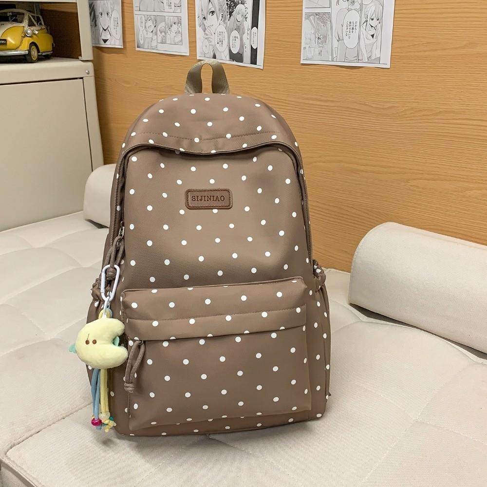 Large Capacity Polka Dot Backpack Dual-Shoulder School Bags Travel Backpack  Students