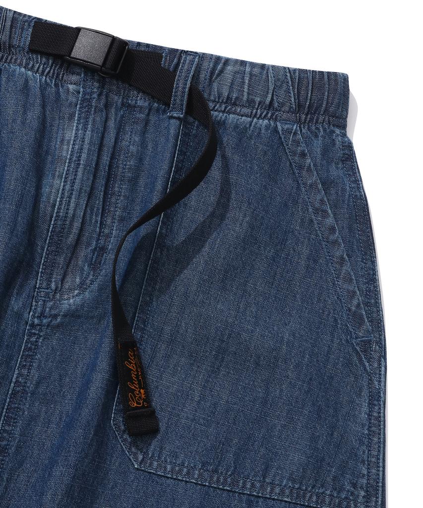 COLUMBIA UNIVERSITY Sl-Label Belted Denim Long Skirts Midnight Denim