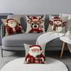 Cartoon Santa Snowman Elk Sofa Cushion Cover Merry Christmas Pillow Case  Home Bed Car Decor