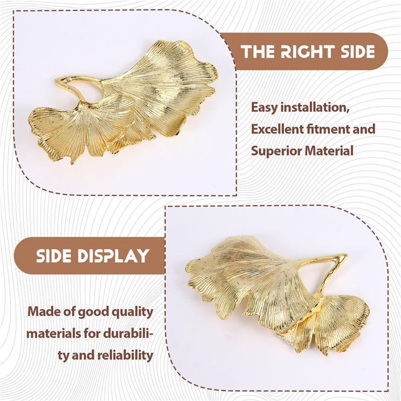 Vasso Decorativo Foglia di Ginkgo Biloba Foglia d'Oro Vasso per Gioielli in Oro Piatto Decorativo da Scrivania Vasso Organizzatore per Anelli Collane
