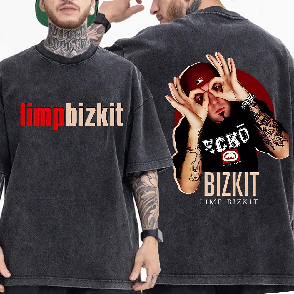 

Вінтажна випрана футболка рок-гурту Limp Bizkit Чоловічий Жіночий Одяг Мода Хіп-хоп Готика Оверсайз Футболка з коротким рукавом Вуличний одяг M