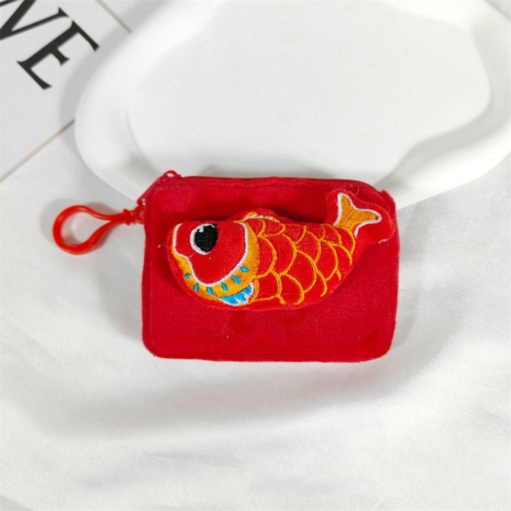 Fish Dragon Lion Plush Coin Purse Rabbit Cartoon Lion Storage Bag  Bag Pendant