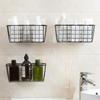 New Household Storage Wrought Iron Kitchen Seasoning Storage Basket Basket Rectangular Storage Box Wall Hanging Rack Accessories