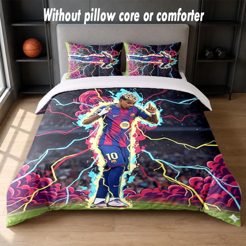 Lamine Yamal Design Bed Bedding Set 1 Duvet Cover + 2 Pillowcases Soft Breathable Household Bed Linens