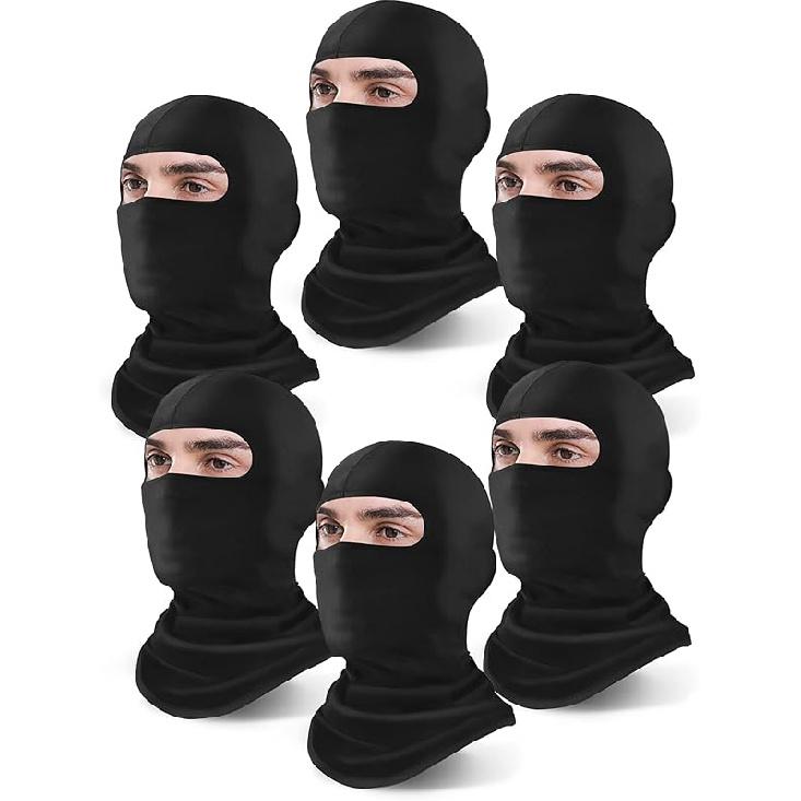 Xeoxarel 6 Pack Balaclava Ski Mask for Men/Women, Full Face Cover One Size