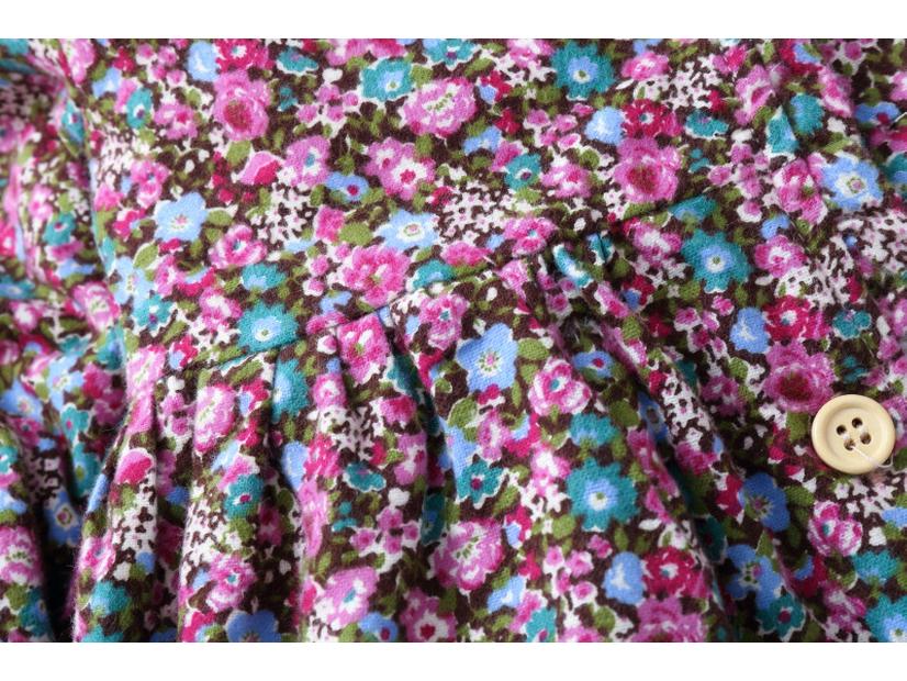 Mädchen Strickkleid mit dickem Blumenmuster - Fleecegefüttert für Frühling & Herbst