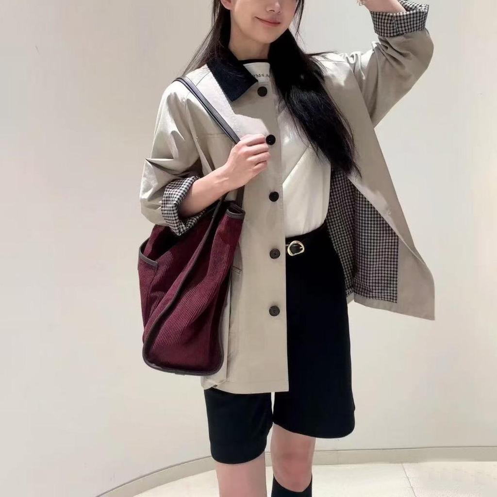 Nanyou Premium Women's Twill Cotton Workwear Mid-Length Loose Top Coat - Autumn Collection