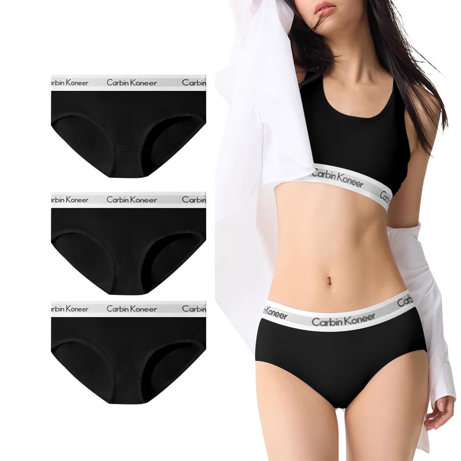 

AIMUJINY Set of Sports Cotton Leaf Pattern Breathable and Perfect for Everyday Wear 3-Piece Women s Shorts, Panties, Stretchy, (JP, Alphabet, L,