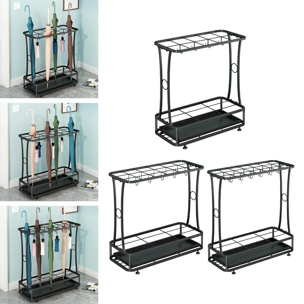 Iron Umbrella Holder with Removable Drip Tray Organizer, Storage Rack for Office Entryway