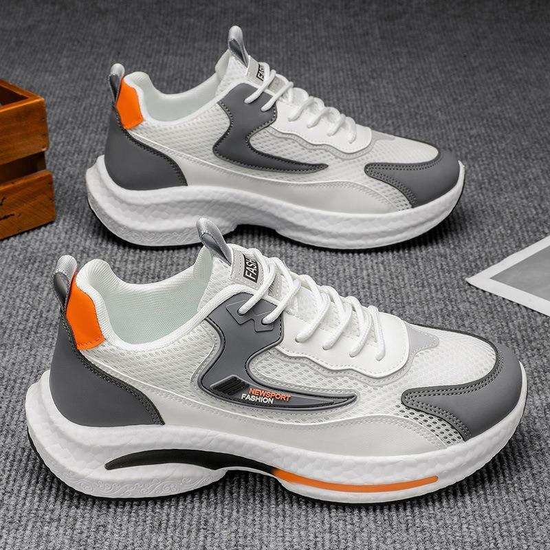 New Men's Shoes Breathable Casual Men's Sports Shoes Mesh Shoes Men's Soft-soled Versatile Student Running Shoes