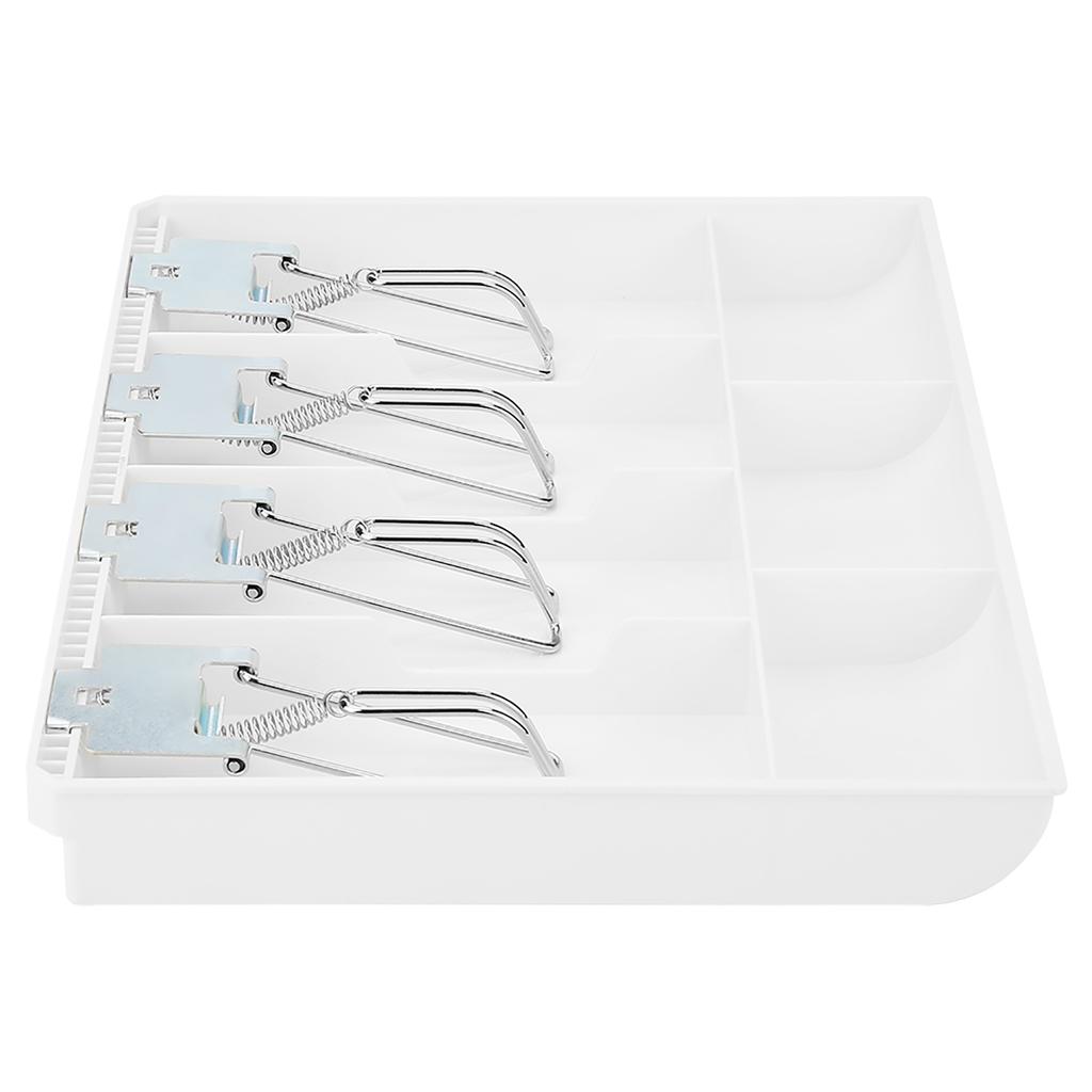 Cash Drawer Register Insert Tray Replacement Cashier Four Box with Metal Clip Cash Register Insert Cash Register Drawer Insert