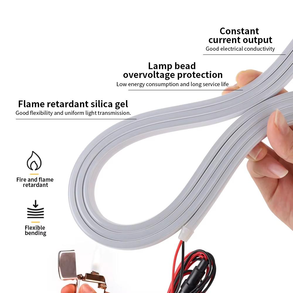 2m/4m Car Trunk Light Strip Flexible PVC Soft Led Light Strip Hidden Trunk Automatic Induction Lamp Universal for Suv/Mpv/Sedan