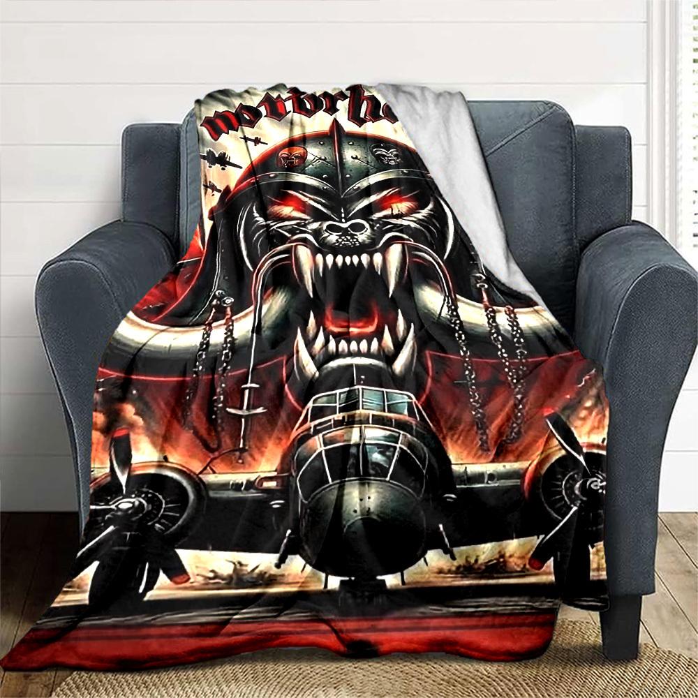 1pc Motorhead Themed Printed Soft and Comfortable Home Blanket, Small Throw Blanket, Nap Blanket, Suitable as a Gift l032