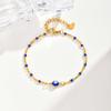 Trendy Demon Eye Blue Bead Chain Bracelet, Stainless Steel Lucky Charm Bracelet for Women, Classic Jewelry for Gift