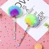 Penna gel Asciugatura rapida Scrittura liscia Adorabile penna a inchiostro a forma di palla di peluche in pelliccia color arcobaleno per studenti