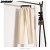 Dimanaf 2023 New Autumn Winter Plus Size Women Pants Trousers Loose Casual Thick Cotton Wool Long Pants Solid