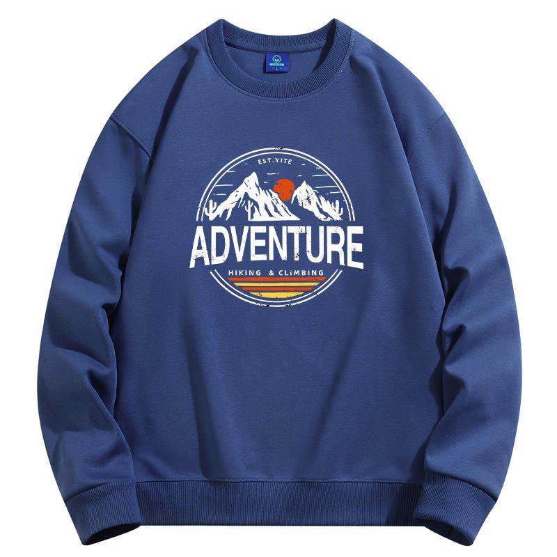 Mountain Peak Pattern Men's Round Neck Sweatshirt Man Casual  Long Sleeve Pullovers Large Size