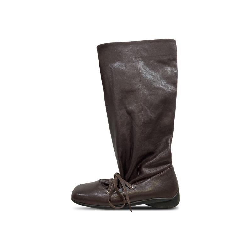 

Супермягкая овчина~ кожа квадратный носок плиссированные западные ботинки на меху женские ретро на толстой подошве с большим обхватом голенища рыцарские сапоги длинные сапоги 35