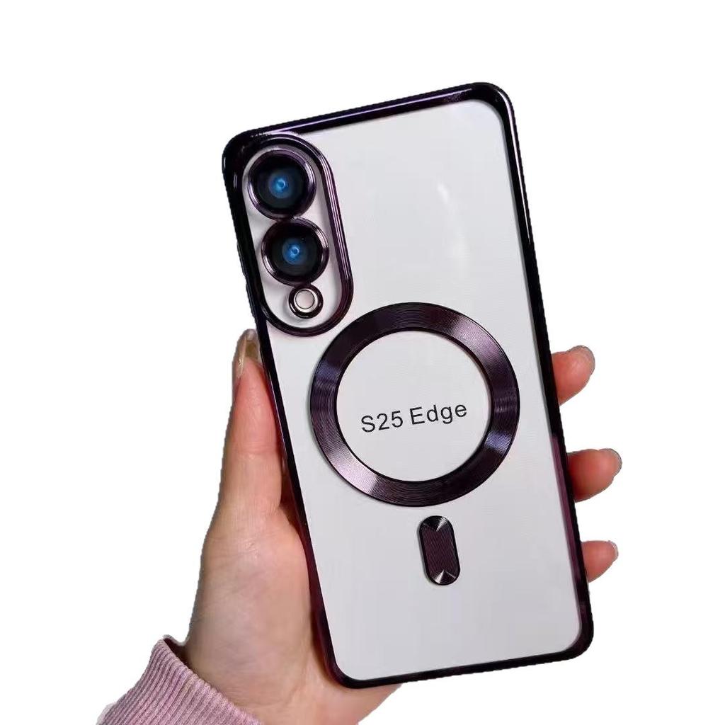 Samsung S23 Ultra/S24 Plus/S25 Transparent Magnetic Anti-Drop Soft Case