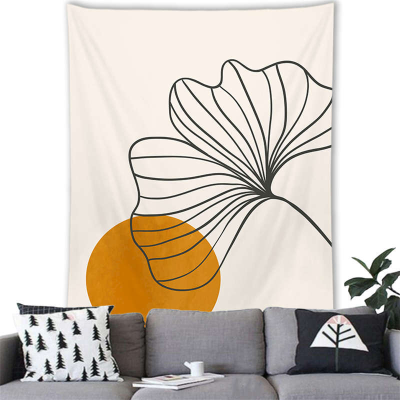 Botanical Tapestry Fresh Green Plant Design Polyester Hanging for Home Party Wall Decor
