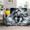 1PC Custom Name Ghost Rider Mist flannel blanket versatile,all-season throw suitable for the living room,bedroom,camping,travel,and gift