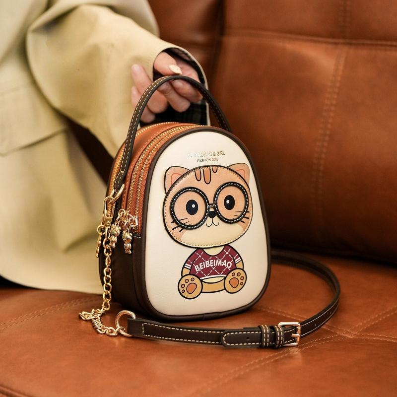 BEIBAOBAO New High Texture PU Mini Mobile Phone Bag Versatile Practical Multi-layer Single Shoulder Messenger Bag Simple Chain Women's Small Handbag