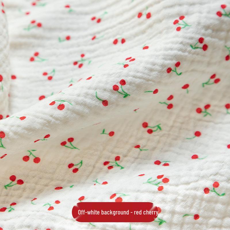 Pure Cotton Double-Layer Printed Crepe Fabric for Children's and Maternity Sleepwear