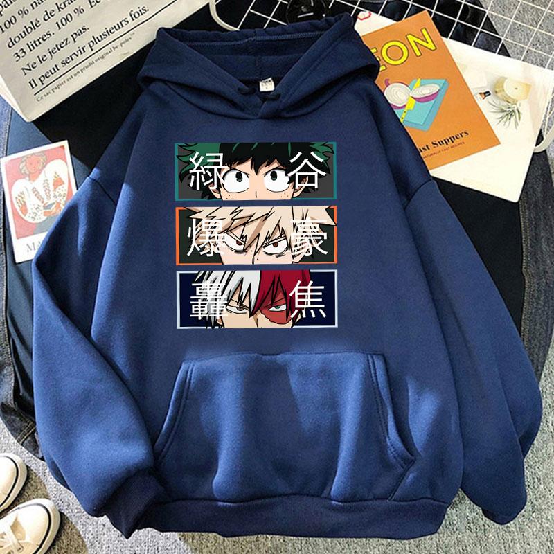 Hot Sale Autumn And Winter Fashion Long-Sleeved Sweater Anime Deku Bakugou Katsuki Todoroki Shoto Outdoor Sports Hoodie