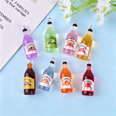 10pcs Mini Drink Bottle Charms for Earrings, Necklaces & Keychains
