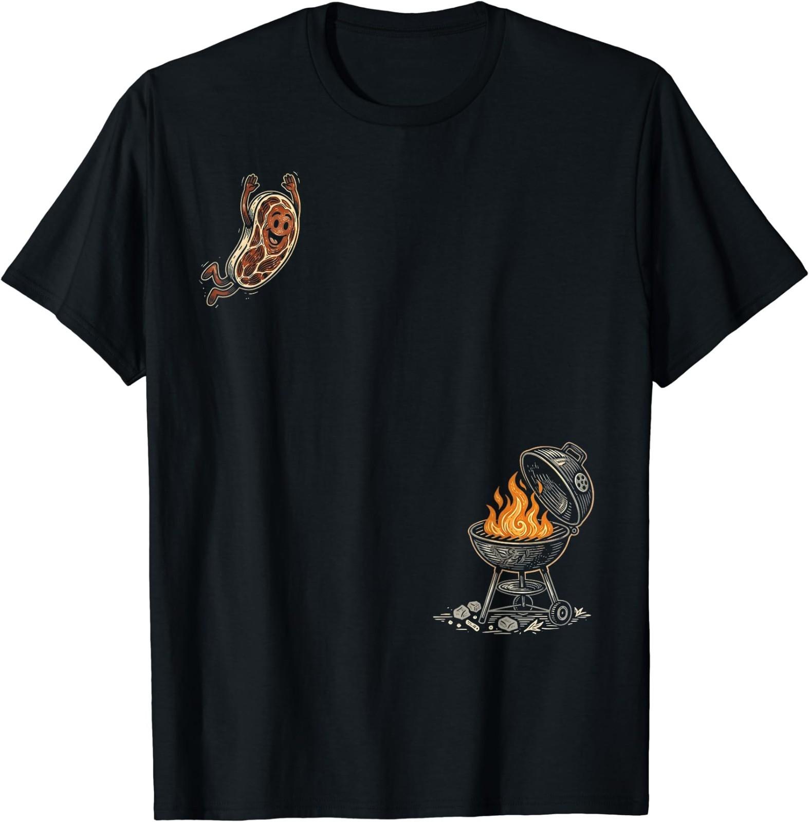 Steak Dive Funny Flying Steak BBQ Grilling Cartoon Humor T-Shirt S разноцветный