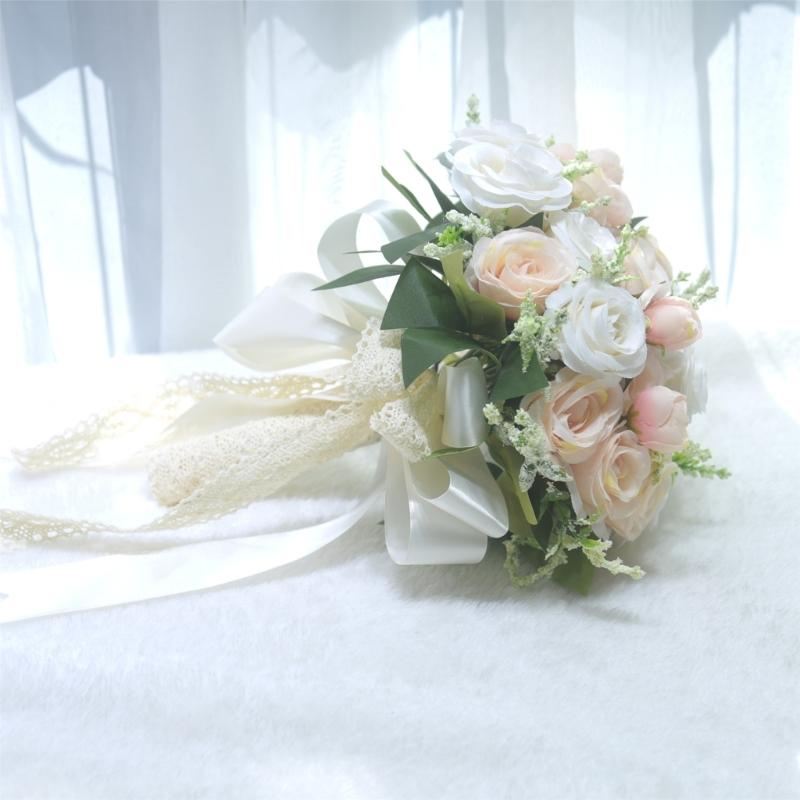 Life Like Artificial Flower Bridal Bouquet For Wedding Photography Silk Flower Arrangement Ceremony Bride Accessory