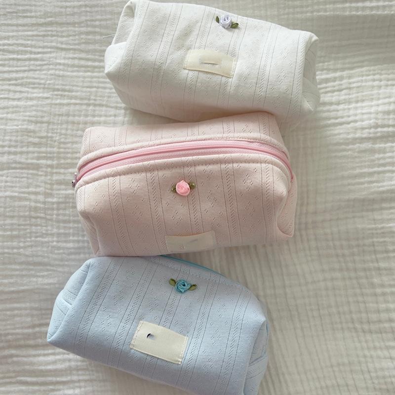 Japanese Solid Color Toilet Bag Travel Portable Lipstick Storage Bag Girls Cosmetics Zipper Bag Cosmetic Bag