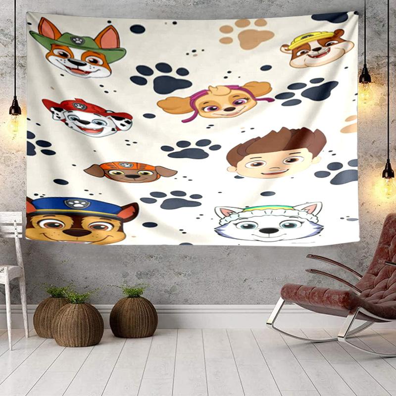 Dog Paw Adventure Tapestry, Unique Design Tapestry, Wall Decor for Bedroom,Livingroom, Playroom,Heartwarming Fan Holiday Gifts