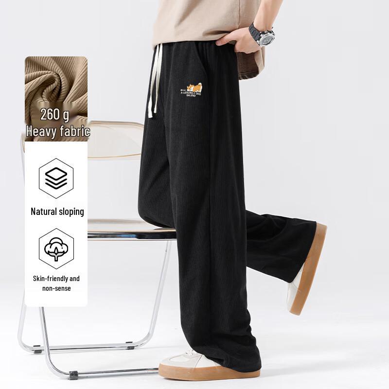 Baleno Men's JPB Puppy Print Corduroy Straight-Leg Pants