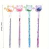 15pcs 0.5mm Cute Animal Cat Glitter Sequin Gel Pen for Student Kawaii School Office Stationery Supplies Black Ink