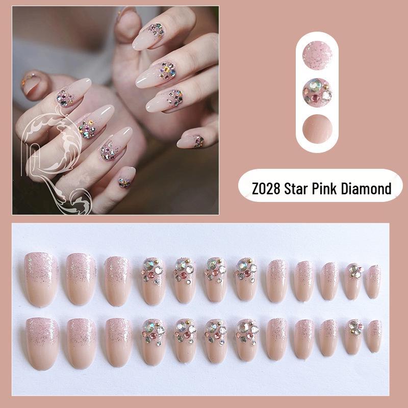 

Star Pastel Rhinestone Removable Fake Nail Art Patches