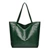 Sac fourre-tout simple et polyvalent à imprimé crocodile, sac à main de grande capacité, sac à bandoulière au design vintage pour femme