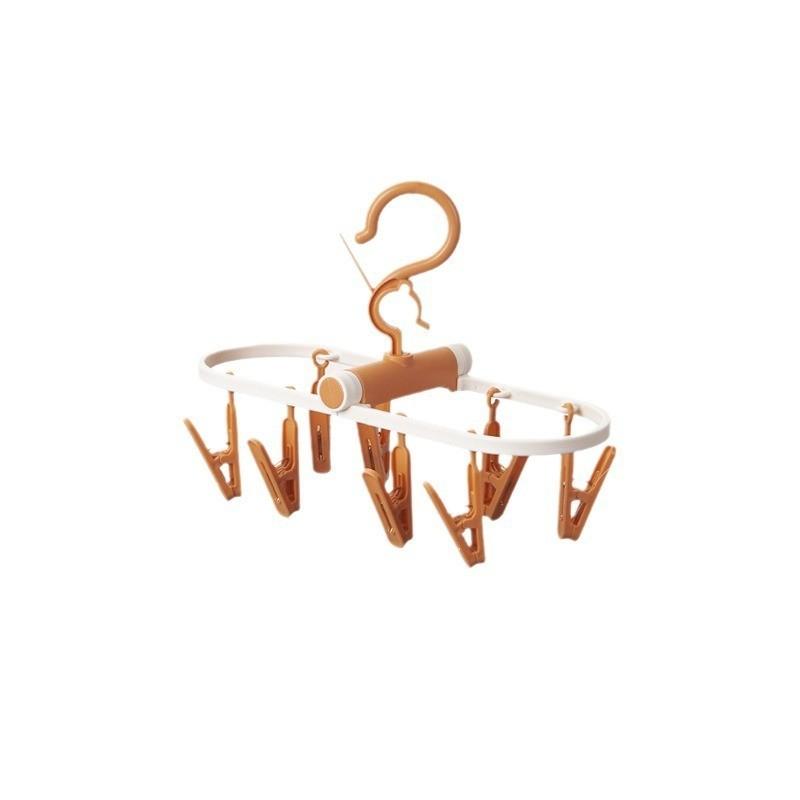 Versatile Green Plastic Clothes Hanger For Students Long Foldable Drying Rack