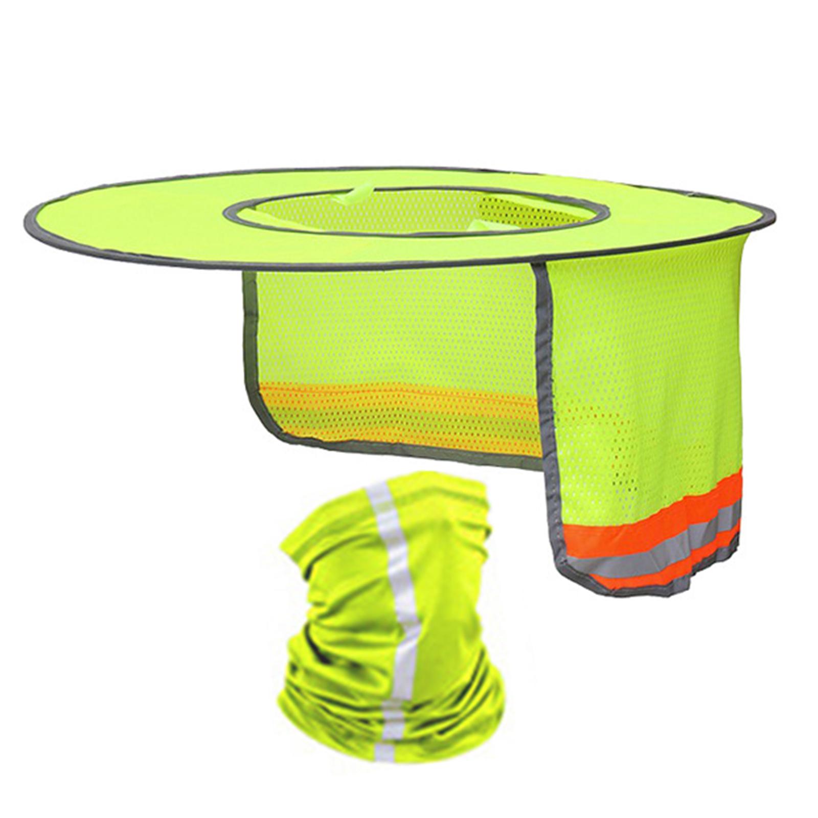 

Teens Reflective Stripe Decor Work Hat and Neck Bib Set Outdoor Sports Leisure Work Hat Man Breathable Cycling Cap флуоресцентный желтый